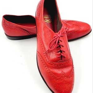 Women's red Leather oxford by g. h. bass Tailored Size 10